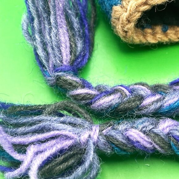 Gypsy Rose Handmade Knit Beanie Hat Chullo Fleece Lined Pom Braids Peruvian Boho - Picture 4 of 11